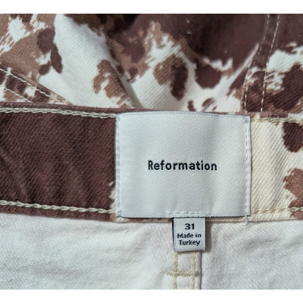 Reformation sz 31 Val 90s Mid Rise Straight denim Jeans cow cowhide 1475 - Picture 6 of 7